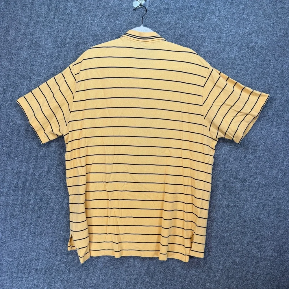 Polo Ralph Lauren Polo Shirt Mens‎ XXL Yellow Striped Short Sleeve Pique Y2K